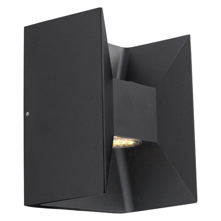 EGLO Matte Black Morino 2 Light LED 4.125in. Wide Outdoor Wall Sconce 200884A